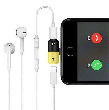 Adaptador Lightning Splitter Carregador/Fone Iphone 7 8 e X