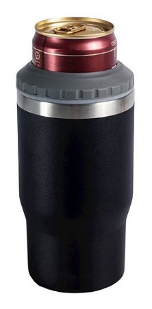 Copo Térmico Porta Lata, Long Neck Isolamento Vácuo Inox- Preto