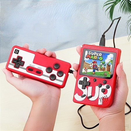Mini Vídeo Game Portátil Sup 400 Jogos Retro Clássico + Controle (Preto)
