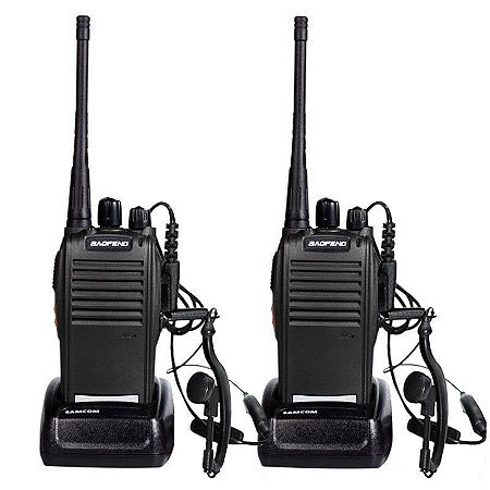 kit 2 PÇS Radio Comunicador Baofeng BF-777S 16 Canais Walkie Talkie 12KM de Alcance - Kit Completo Rádios + Fones + Carregadores + Baterias e Antenas