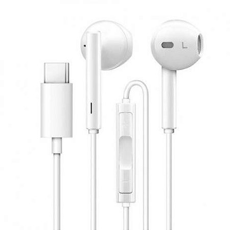 Fone De Ouvido Tipo C Estéreo H'maston EJ-27 Dual Driver Earphones para Xiaomi Redmi