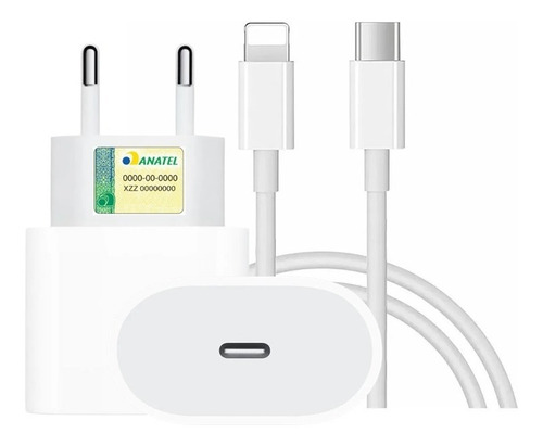 Apple Carregador iPhone 11, iPhone 11 Pro e iPhone 11 Pro Max Completo Fonte USB-C 20W + Cabo USB-C Lightning de 1M