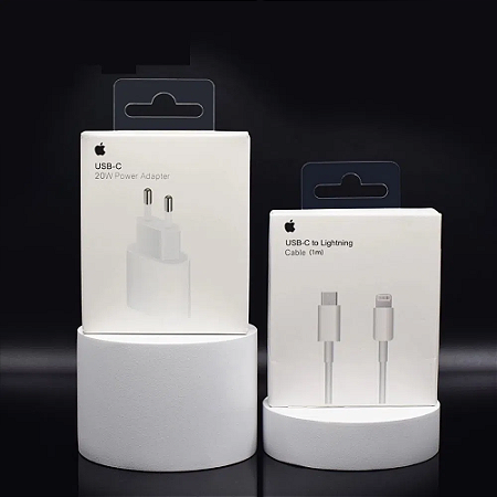 Apple Carregador iPhone 13, iPhone 13 mini, iPhone 13 Pro e iPhone 13 Pro Max Completo Fonte USB-C 20W + Cabo USB-C Lightning de 1M
