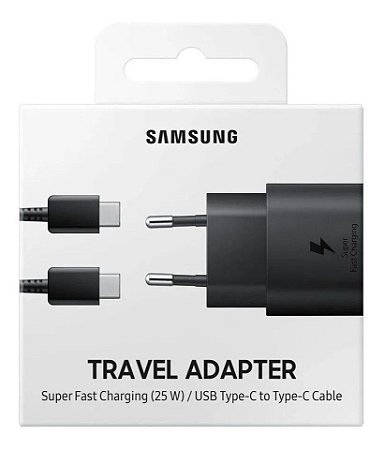 Carregador Samsung 45W Super Fast Charging EP-TA845 USB Turbo + Cabo Tipo-C para Tipo-c de 1M