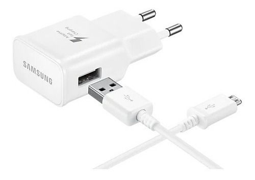 Carregador Samsung Turbo 15W EP-TA20BWB Ultra Rápido e Cabo Micro USB