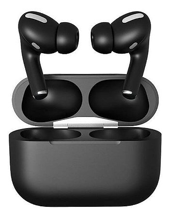 AirPods Pro Black TWS Fone de Ouvido Bluetooth para Iphone e Android + Case de Transporte e Carga