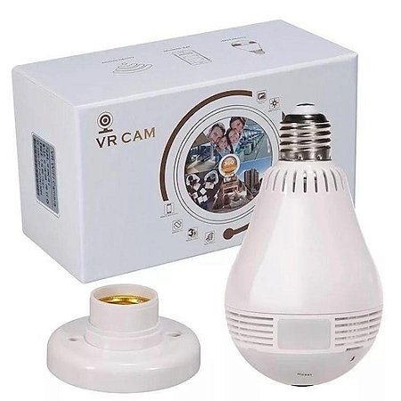 Lâmpada Espiã Câmera VR Cam Led Wifi 360° V380-V9