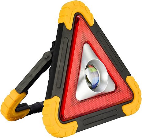 Triangulo Recarregável Solar Sinalizador Veicular Alerta Led - Economia Solar