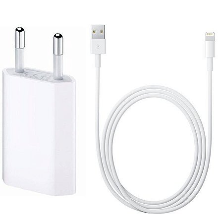 Carregador Lelong para IPhone X, XR, XS e XS MAX Fonte 5W + Cabo Lightning de 1 Metro
