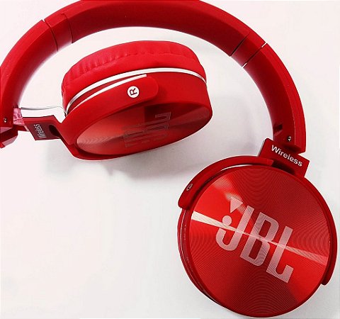 Fone De Ouvido EVEREST JB950 Headphone Wireless FM e MP3 - Vermelho