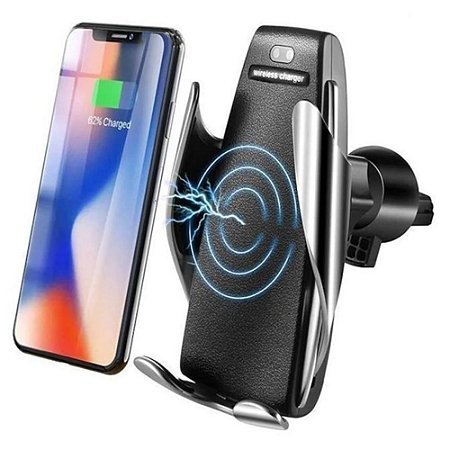Carregador Veicular por Indução com Movimento Automático Suporte Qi Smart Sensor Wireless Charger S5