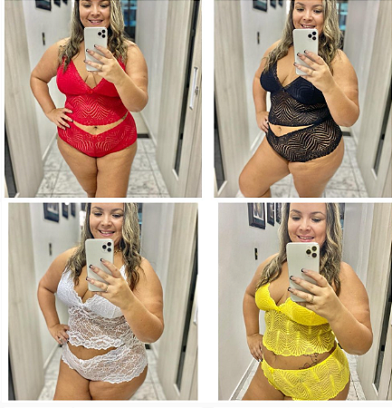 CROPPED C CALECON PLUS MEGA OFERTA Sem bojo Femini Moda