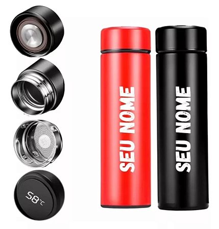 Garrafa térmica mostrador digital  500 ml (Gravação a Laser)