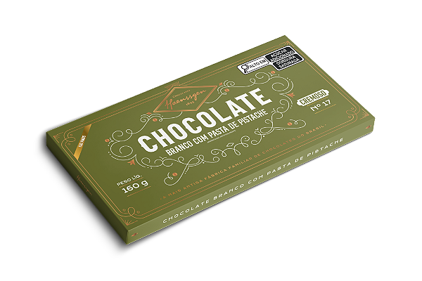 Barra de Chocolate Haenssgen Branco com Pasta de Pistache 320g