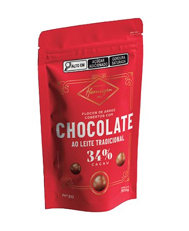 Flocos de Arroz cobertos com Chocolate ao Leite 34% Cacau Tradicional 300g
