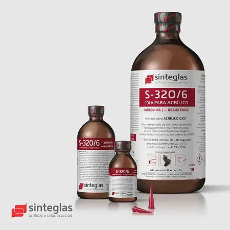 Cola Acrilica antibolha 1L secagem rapida S- 320/6