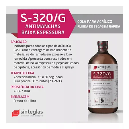 Cola Acrilica Antimanchas  - 1L  320/G