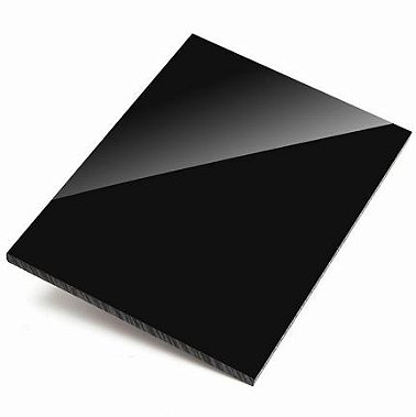 Chapa de Acrilico Preto -  2 até 20mm