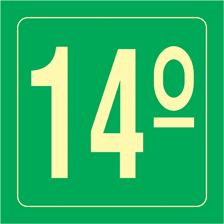 Placa Identificação Pavimento - 14º Andar - S17 14x14