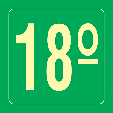 Placa Identificação Pavimento - 18º Andar - S17 14x14
