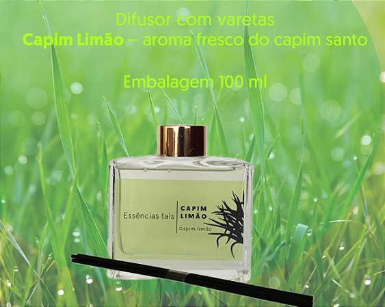Difusor de aromas com varetas - Capim Limão - 100 ml