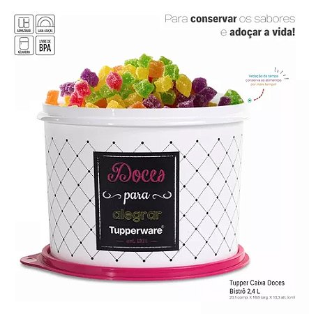 Tupperware Tupper Caixa 2,4L Doces Bistrô