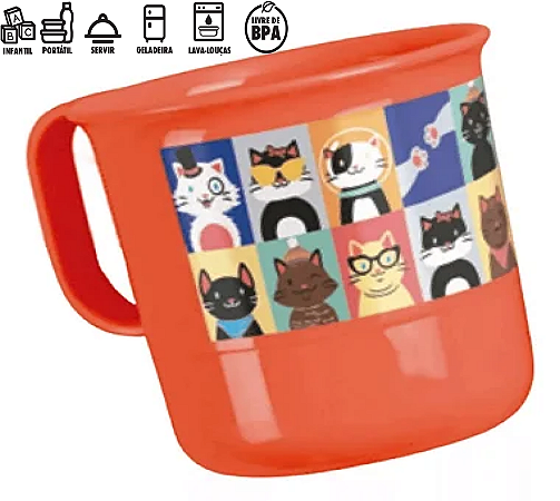 Tupperware Caneca 350ml Filhotes Gato