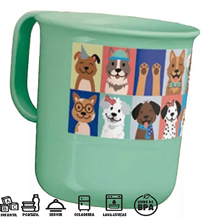 Tupperware Caneca 350ml Filhotes Cachorro
