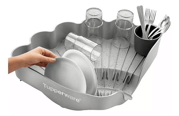 Tupperware Escorredor De Louça Cinza Claro