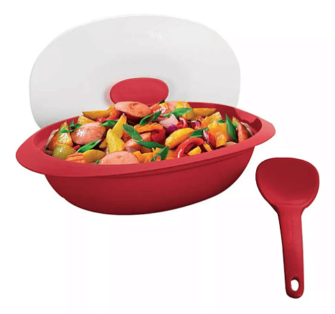 Tupperware Travessa Mágica Com Colher 1,8L Vermelho