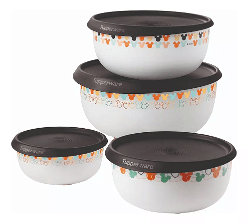 Tupperware Kit Tigela Toque Magico Mickey 4 Peças