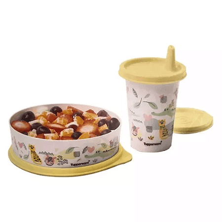 Tupperware Tupper Prato + Copinho C/Bico Mini Floresta