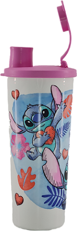 Tupperware Copo 470ml Stitch Love Rosa