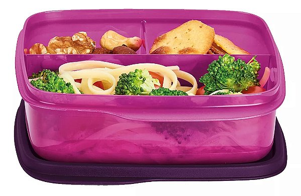 Tupperware Basic Line com Divisórias 550ml Roxo Ametista