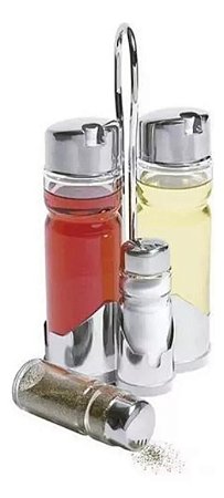 Galheteiro de Vidro com Suporte de 05 peças #