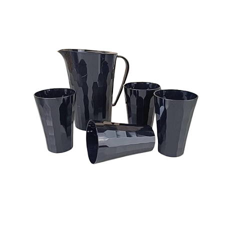 Kit Tupperware Prisma Jarra de Suco com 4 copos Onix Policarbonato #