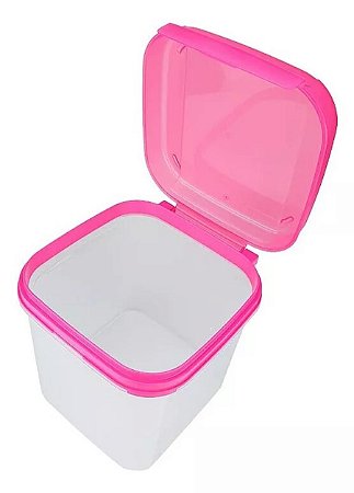 Tupperware Modular Quadrada Plus 4 Litros Rosa Tulipa #