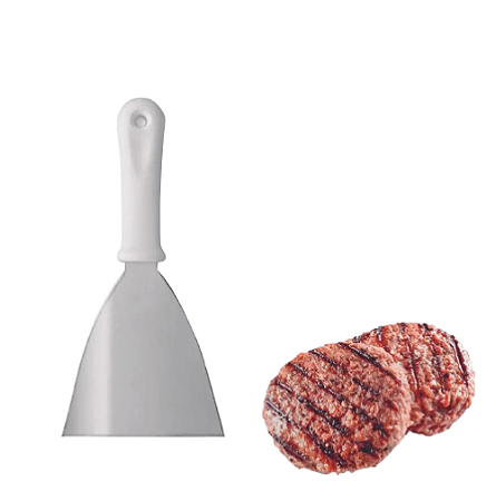 Espátula Reta de Cozinha Inox com Cabo Plástico - Profissional #