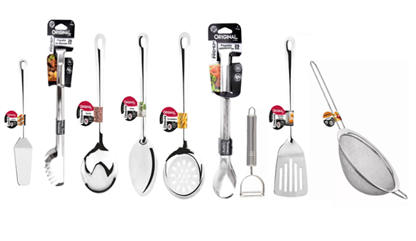 Kit Utensílios de Cozinha 9 Peças em Aço Inox - Original Line #