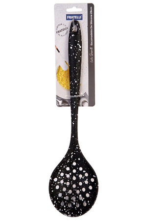 Escumadeira de Silicone 28cm Preto - Fratelli #