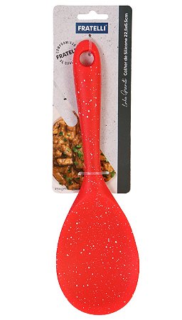 Colher de Arroz Gohan de Silicone 22,5cm Vermelho - Fratelli #