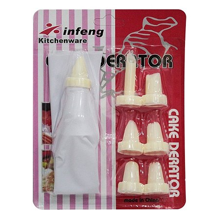 Kit Confeiteiro Bisnaga com 7 Bicos de Plástico #