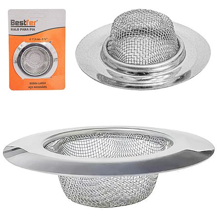 Ralo de Inox para Pia com Borda Larga 7,3 cm #