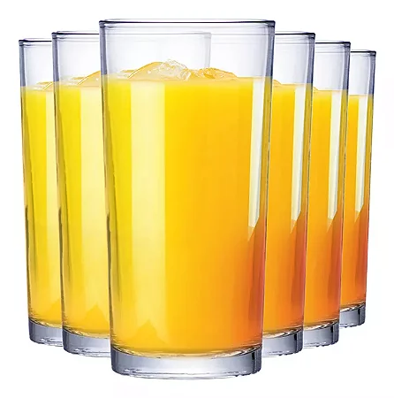 Jogo de Copos de Vidro Long Drink para Água e Suco 255ml 6pcs