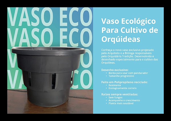Kit 5 Vasos 17  para Cultivo de Orquídeas