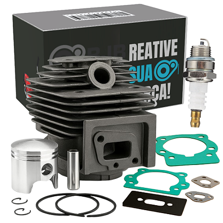 Kit Cilindro Completo com Pistão e Anéis 52CC Roçadeira