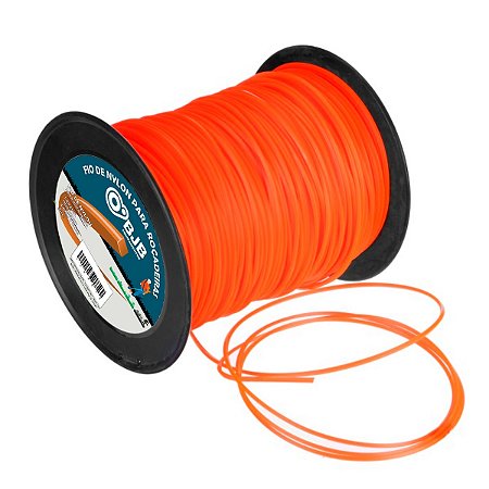 FIO DE NYLON BOBINA COM 2KG 226 METROS LARANJA ROÇADEIRA