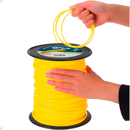 FIO NYLON BOBINA ROÇADEIRA REDONDO 226M 2KG AMARELO