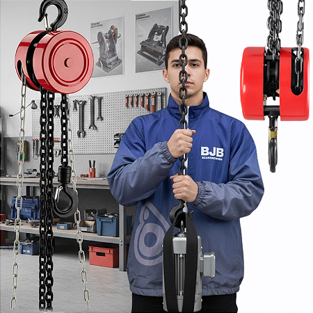 TALHA MANUAL 1 TONELADAS COM 5 METROS DE CORRENTE BASCCO