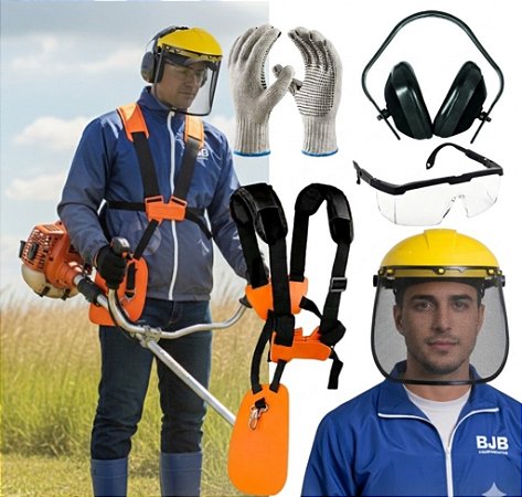 KIT OPERADOR ROÇADEIRA CORTADOR DE GRAMA PROTEÇÃO ERGONOMIA